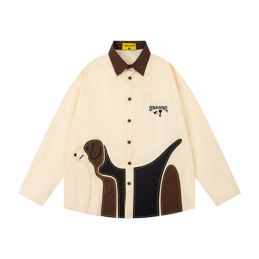 UNIKCOSA Velora Color-Block Dog Applique Long Sleeve 💫