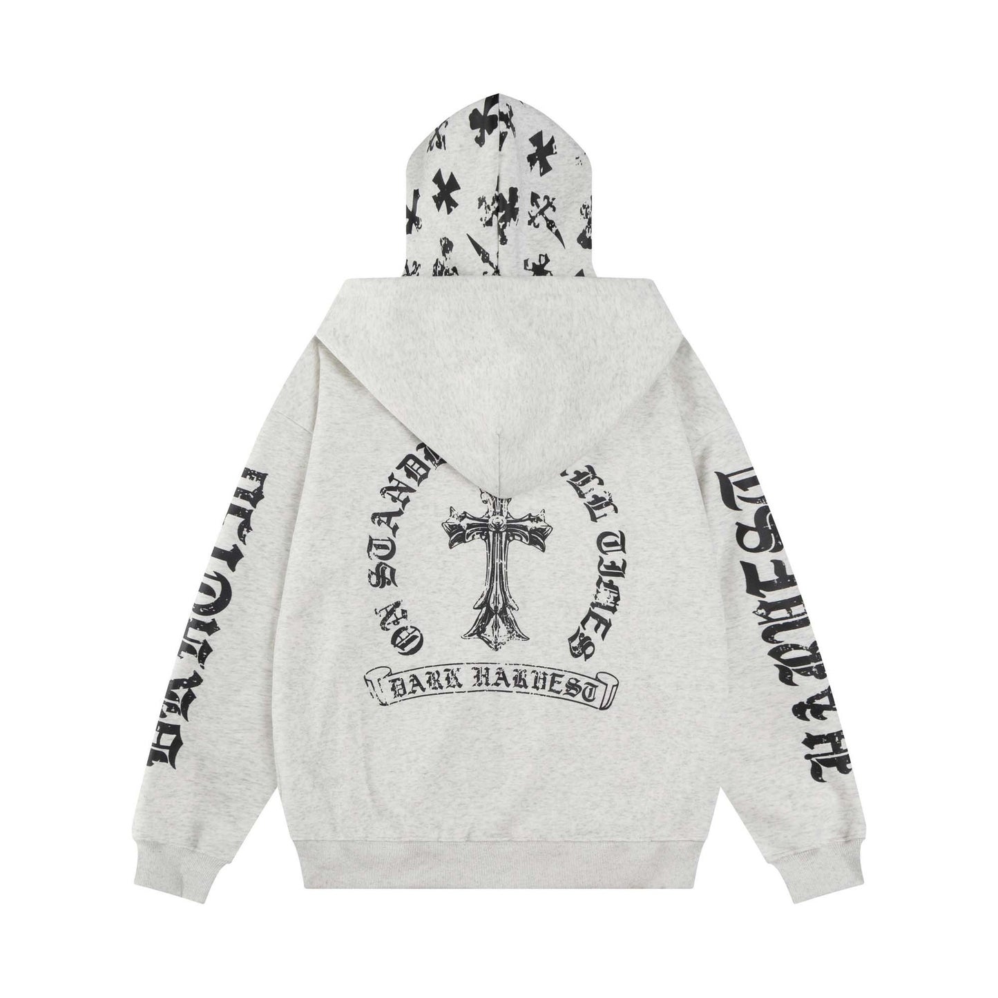 UNIKCOSA Velora Hoodie Cross Letter Print Double Hooded 💫