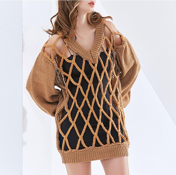 UNIKCOSA BreezeKnit Hollow-Out Street Sweater for Women 🤍
