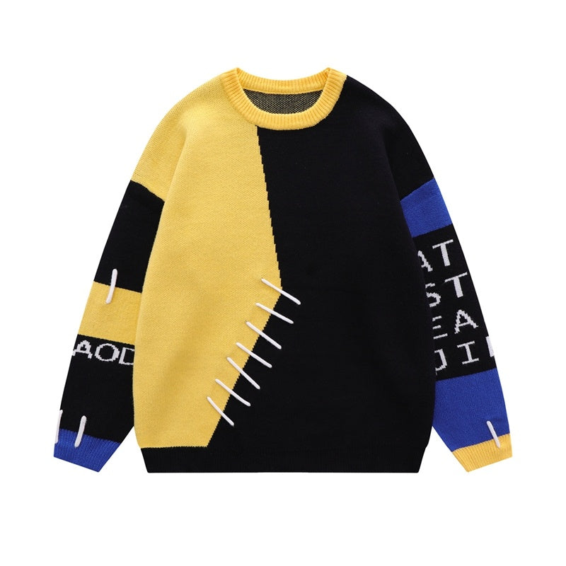 UNIKCOSA RetroMuse Colorblock Sweater Unisex Crewneck 💫
