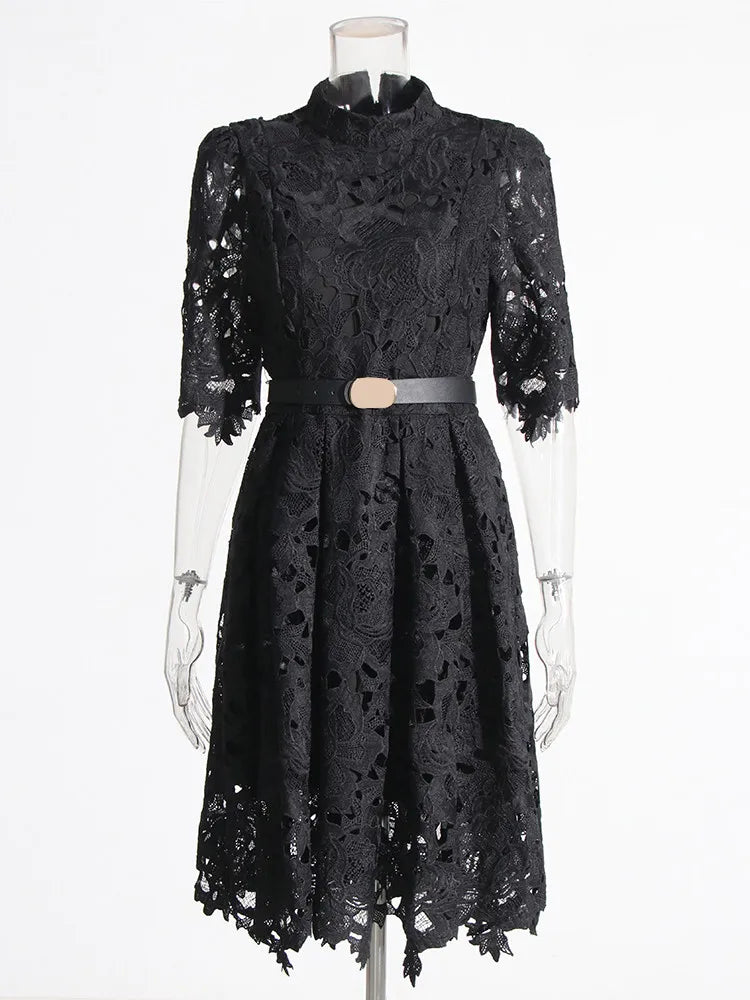 UNIKCOSA Velora Lace Waist Slimming Color Short Dress π«