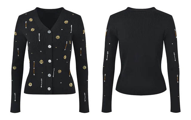 UNIKCOSA Velora V-Neck Knitted Cardigan And Camisole Set π«