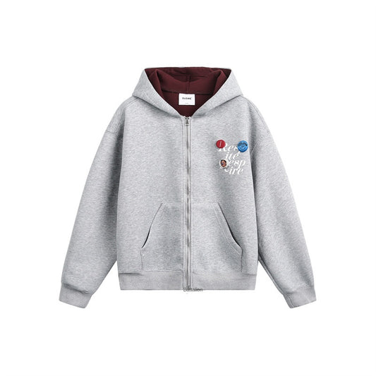 UNIKCOSA Velora Unisex School Style Badge Zip Up Hoodie π«