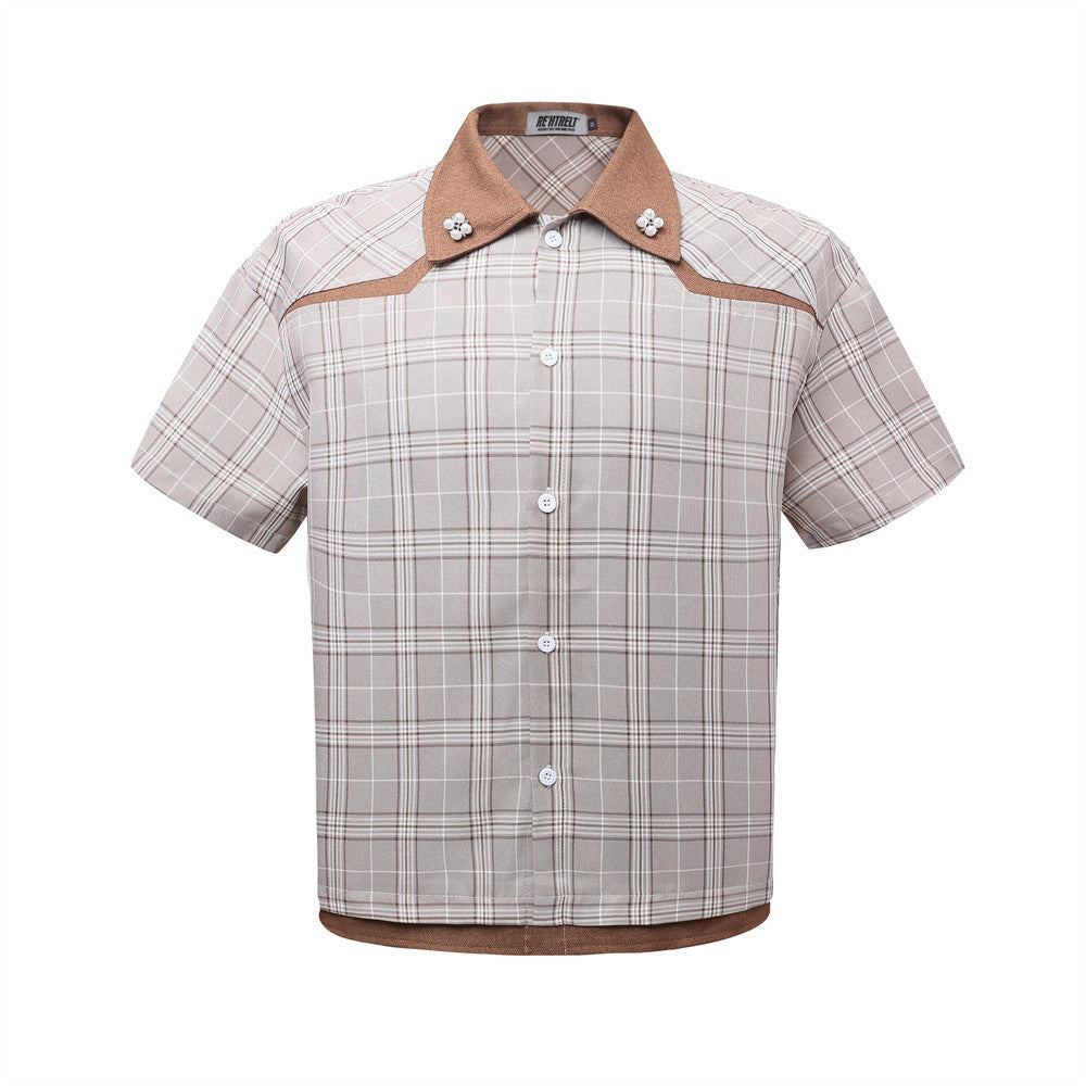 UNIKCOSA UrbanSoul Two Piece Plaid Short Sleeve Shirt 💫