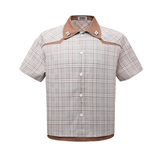 UNIKCOSA UrbanSoul Two Piece Plaid Short Sleeve Shirt 💫