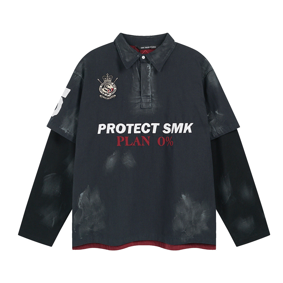 UNIKCOSA NoirFit Embroidered Polo Collar Hoodie Classic 🖤