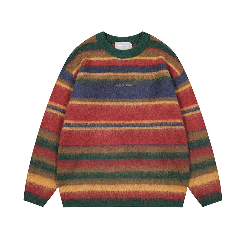 UNIKCOSA UrbanSoul Striped Color Block Knit Sweater 💫