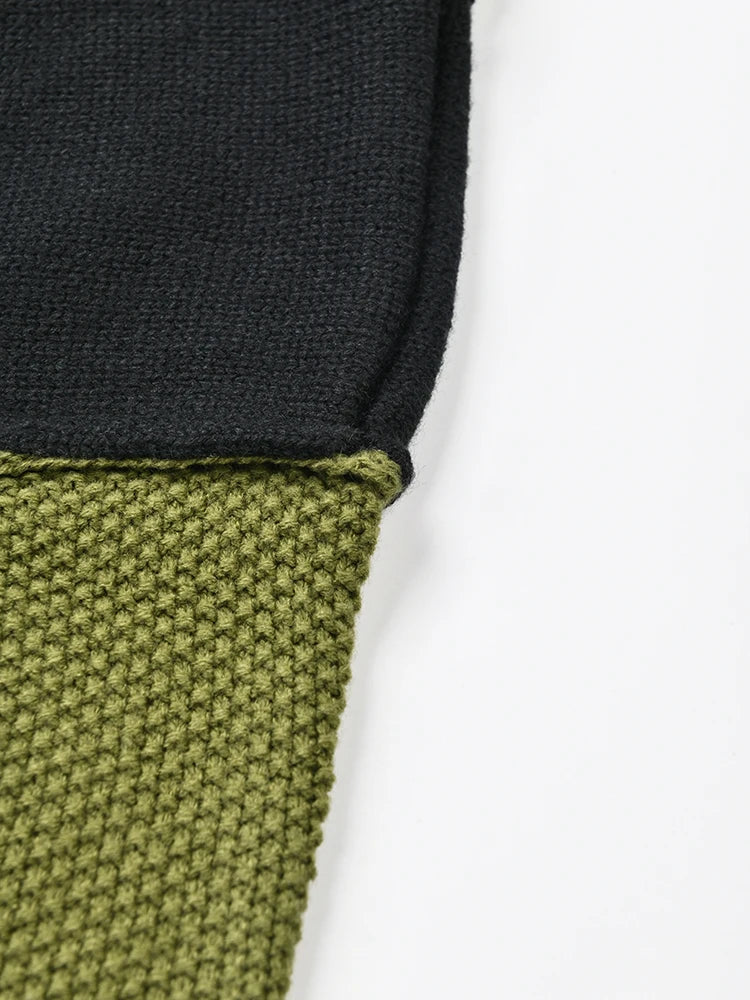 UNIKCOSA VerdeFlow Women’s Colorblock Knit Sweater