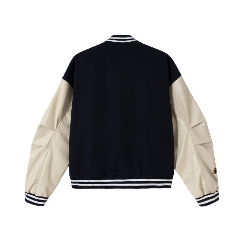 UNIKCOSA RetroMuse Embroidered Totem Baseball Jacket Men ๐