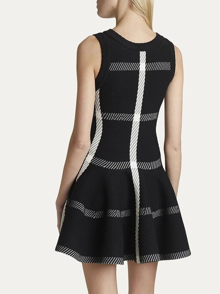 UNIKCOSA UrbanSoul Stripe Pattern Cotton Mini Dress 💫