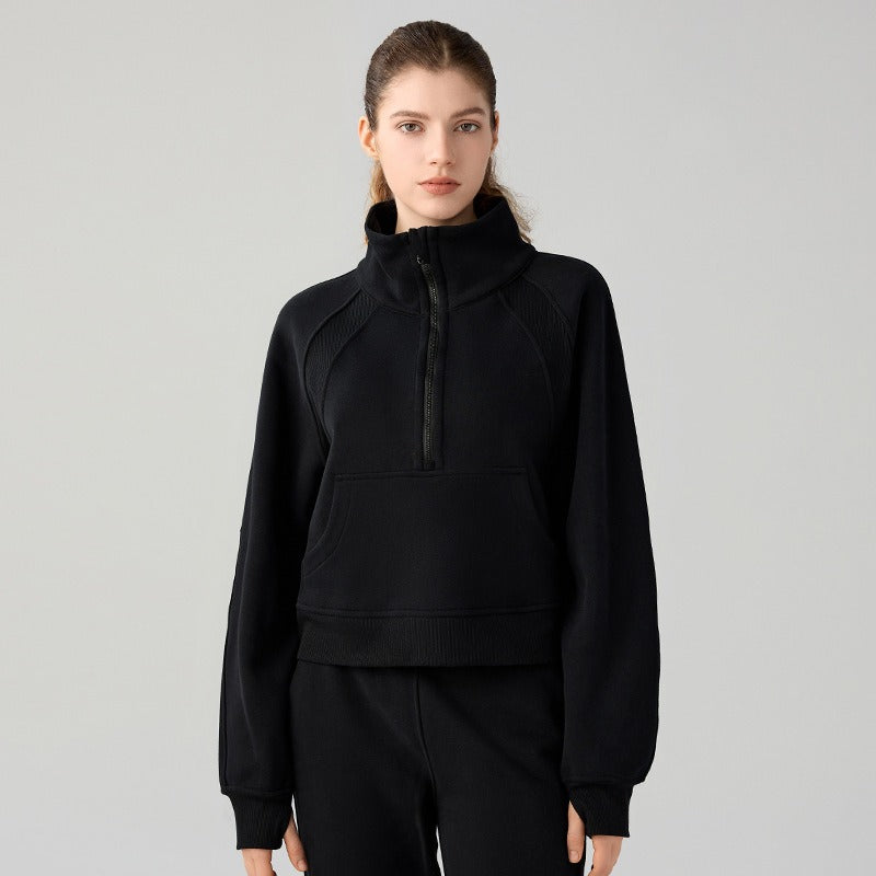 UNIKCOSA VelvetWarm Luxe Short Sports Sweatshirt for Women ❄️