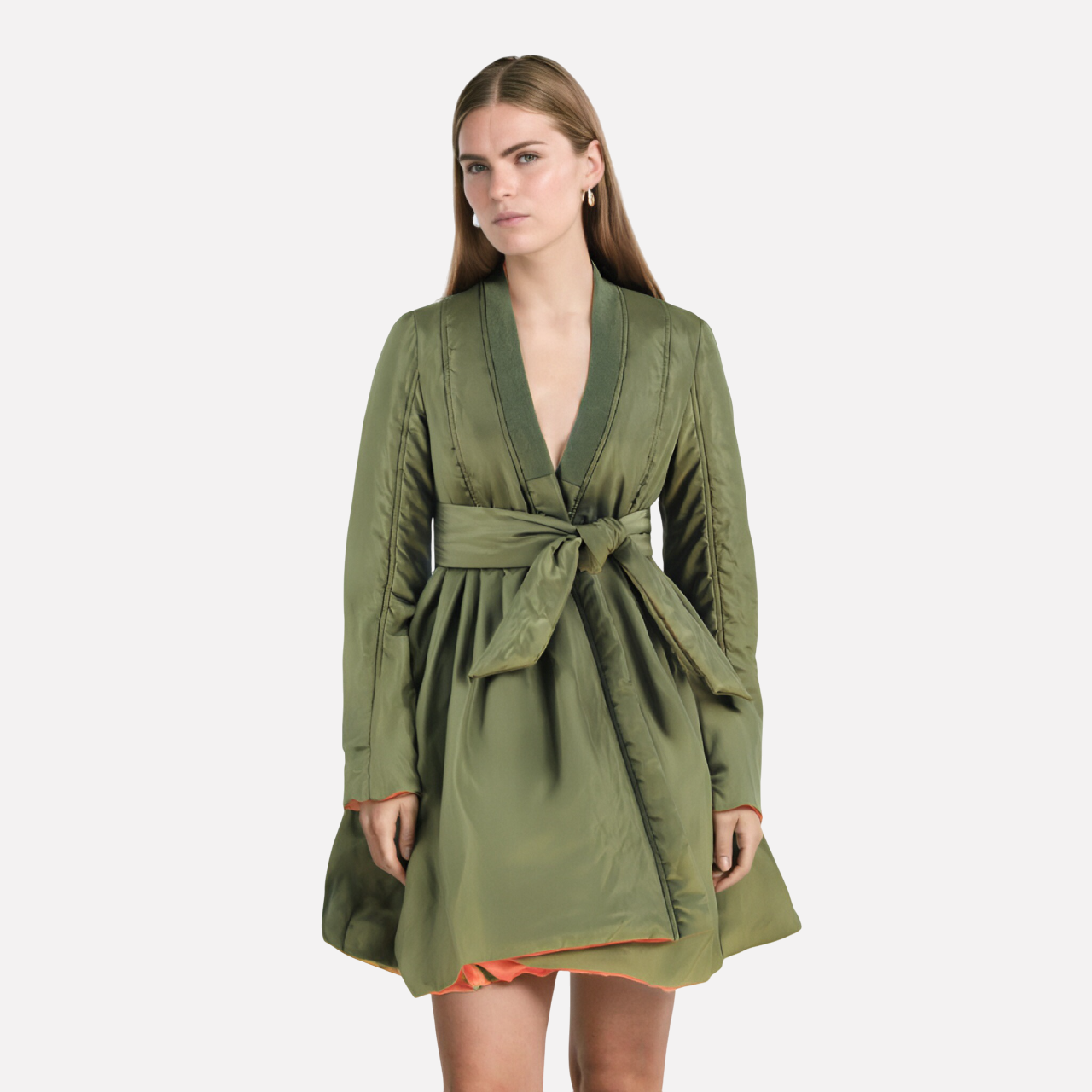 UNIKCOSA BeltedVibe Colorblock Padded A-Line Parka for Women ππ€