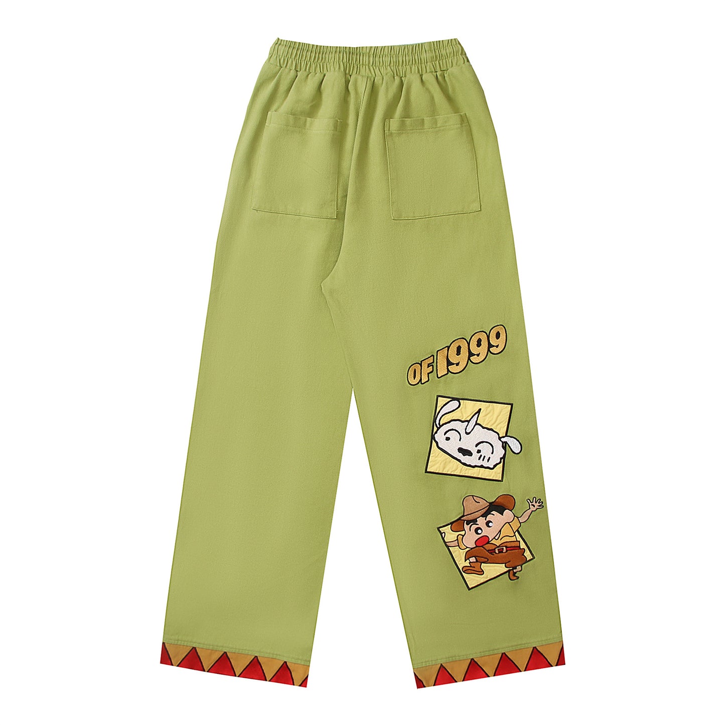 UNIKCOSA ArtMood Cartoon Embroidered Straight Leg Pants