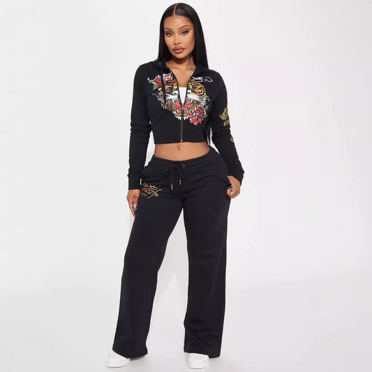 UNIKCOSA LuxeEase Printed Two-Piece Set Cartoon Skull 💫