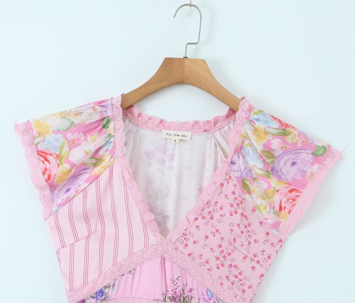 UNIKCOSA LuxeEase Elegant V Neck A Line Dress Printed 🌸