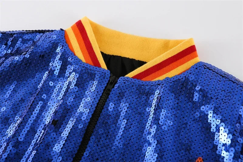 UNIKCOSA NightLuxe Sequin Patchwork Street Jacket for Women ✨