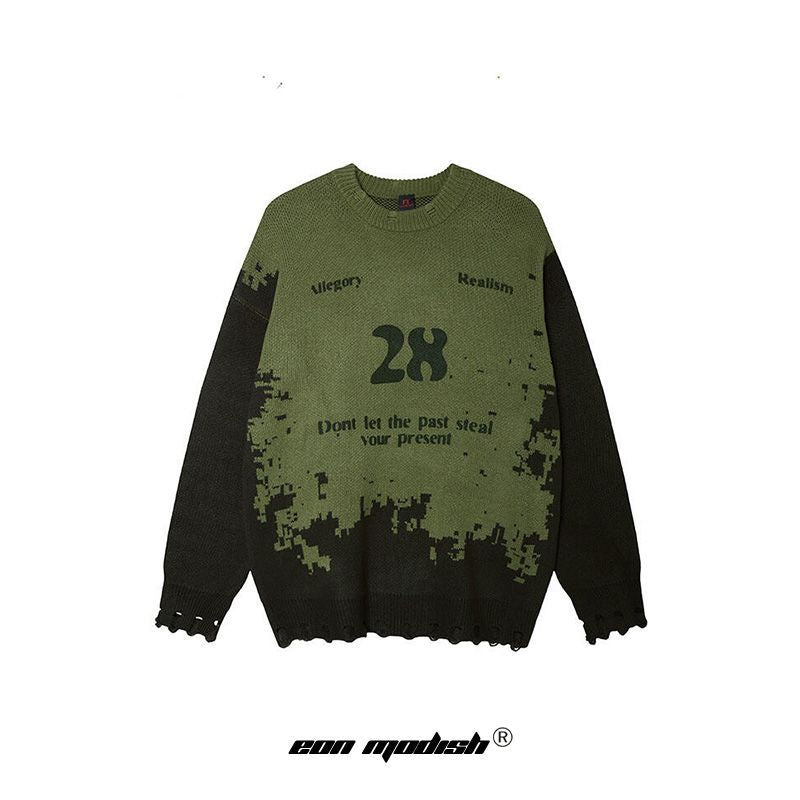 UNIKCOSA StreetVerse Patterned Loose Sweater πͺ©