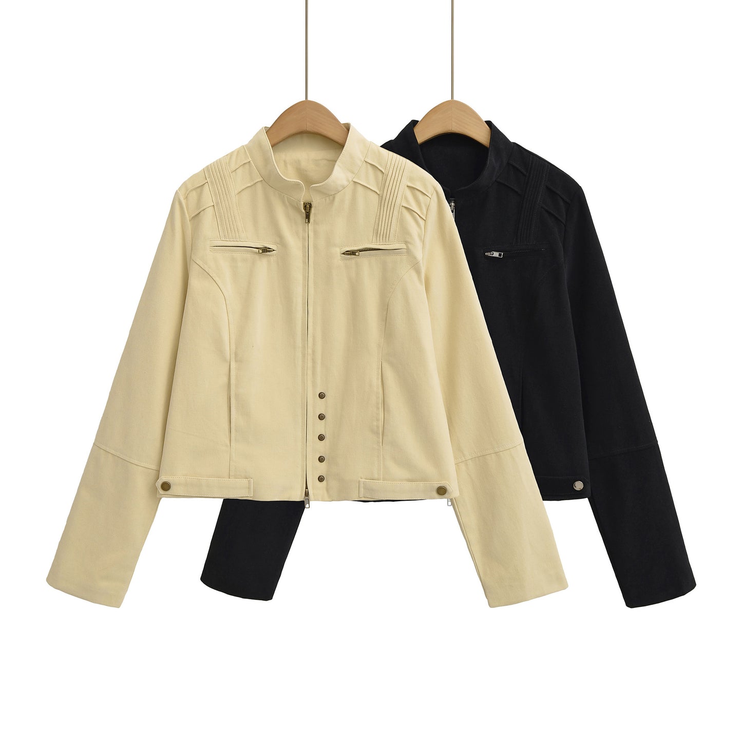 UNIKCOSA Velora Zipper Jacket Womens Top Slim Fit Cotton π