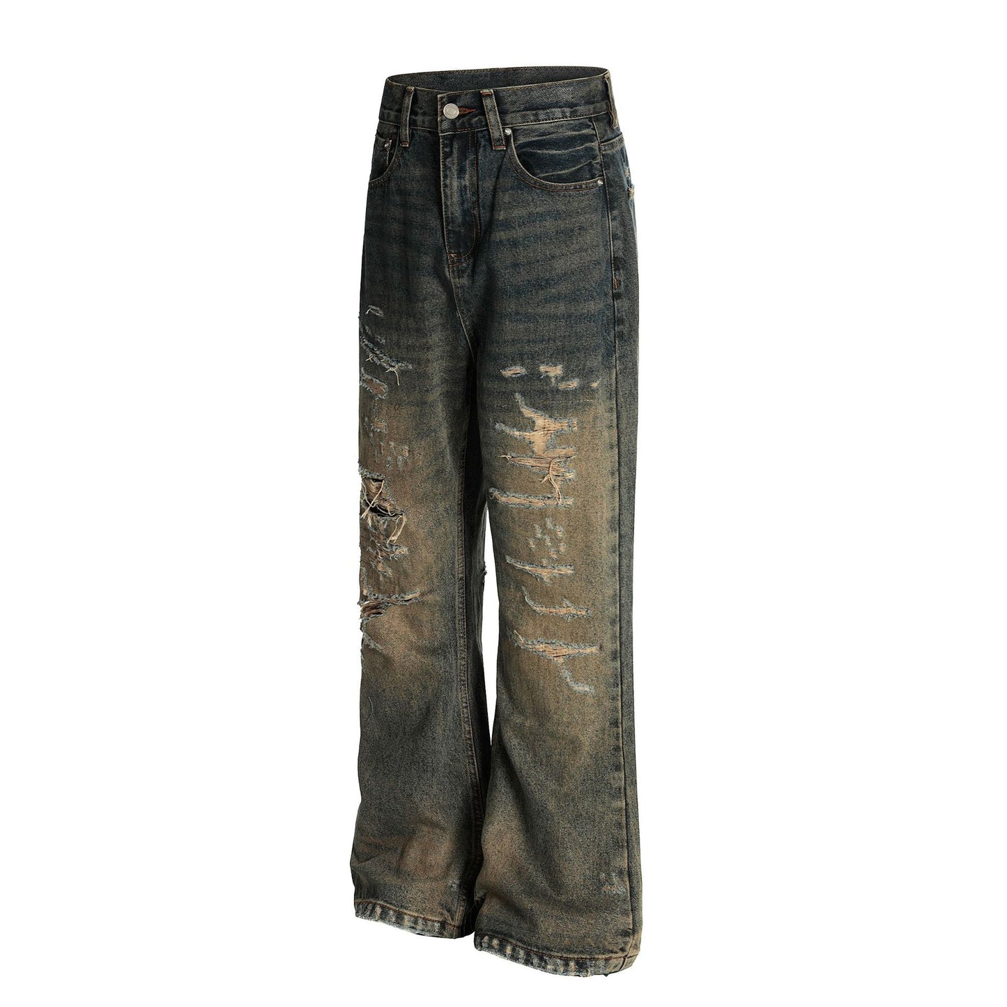 UNIKCOSA RetroMuse Denim Jeans Washed Dirty Dyed Straight π«