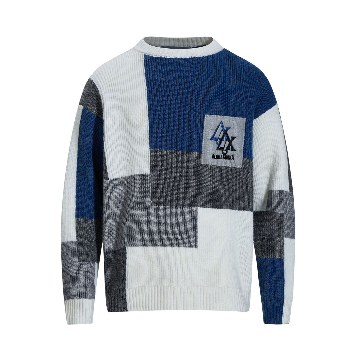 UNIKCOSA Velora Color Block Embroidered Crewneck Sweater 💫