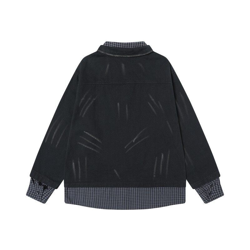 UNIKCOSA UrbanSoul Irregular Washed Spliced Shirts π«