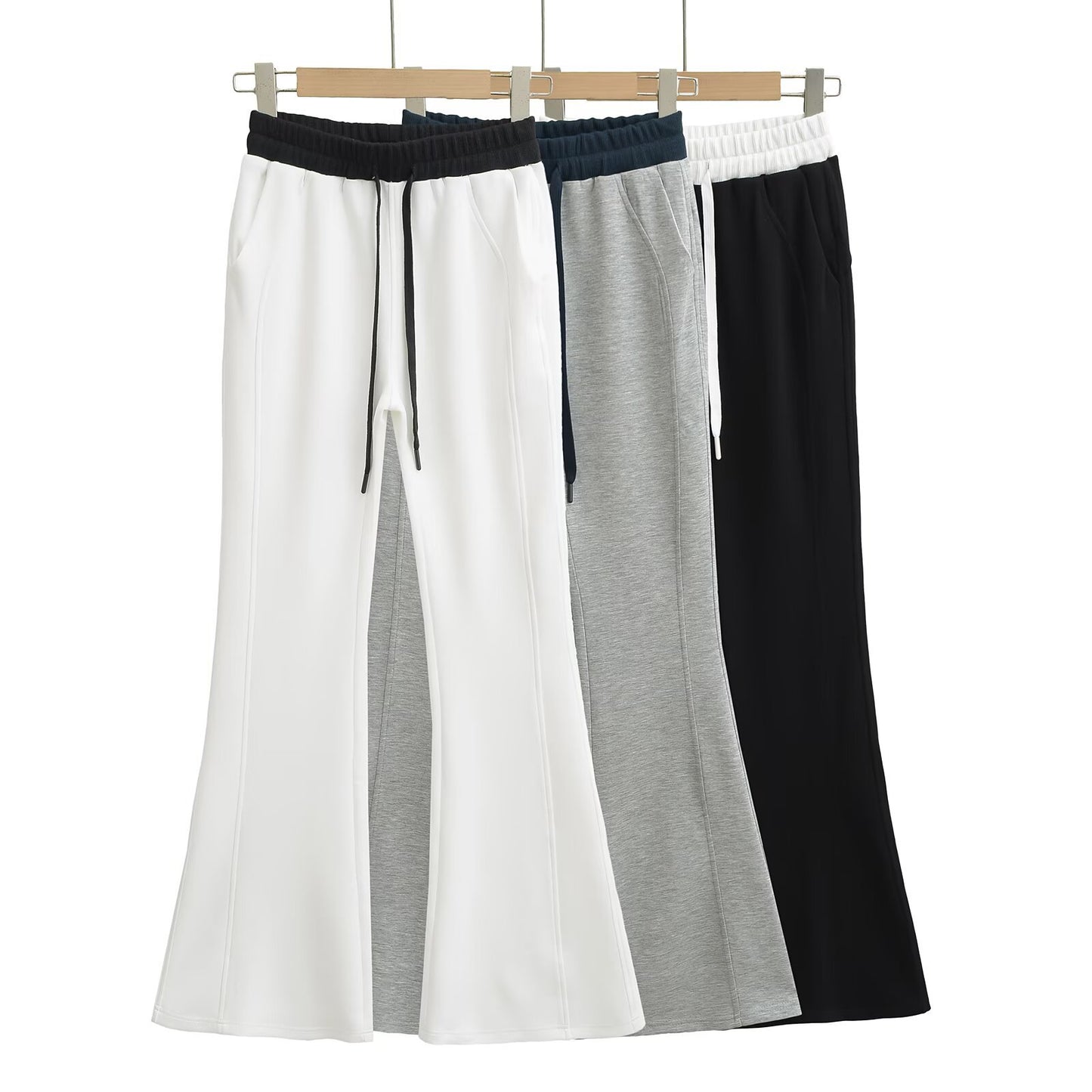 UNIKCOSA Velora Drawcord Elastic Waist Micro Flared Pants💫