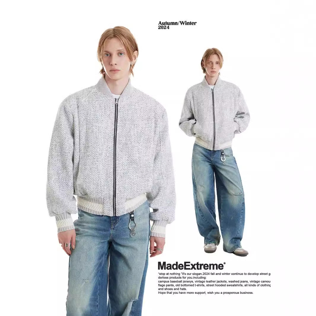 UNIKCOSA Velora Oversize Flower Knit Jacket Stand Collar π«