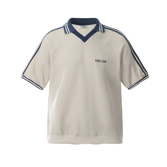 UNIKCOSA LuxeEase Color Block Embroidered Polo Tee Men π«