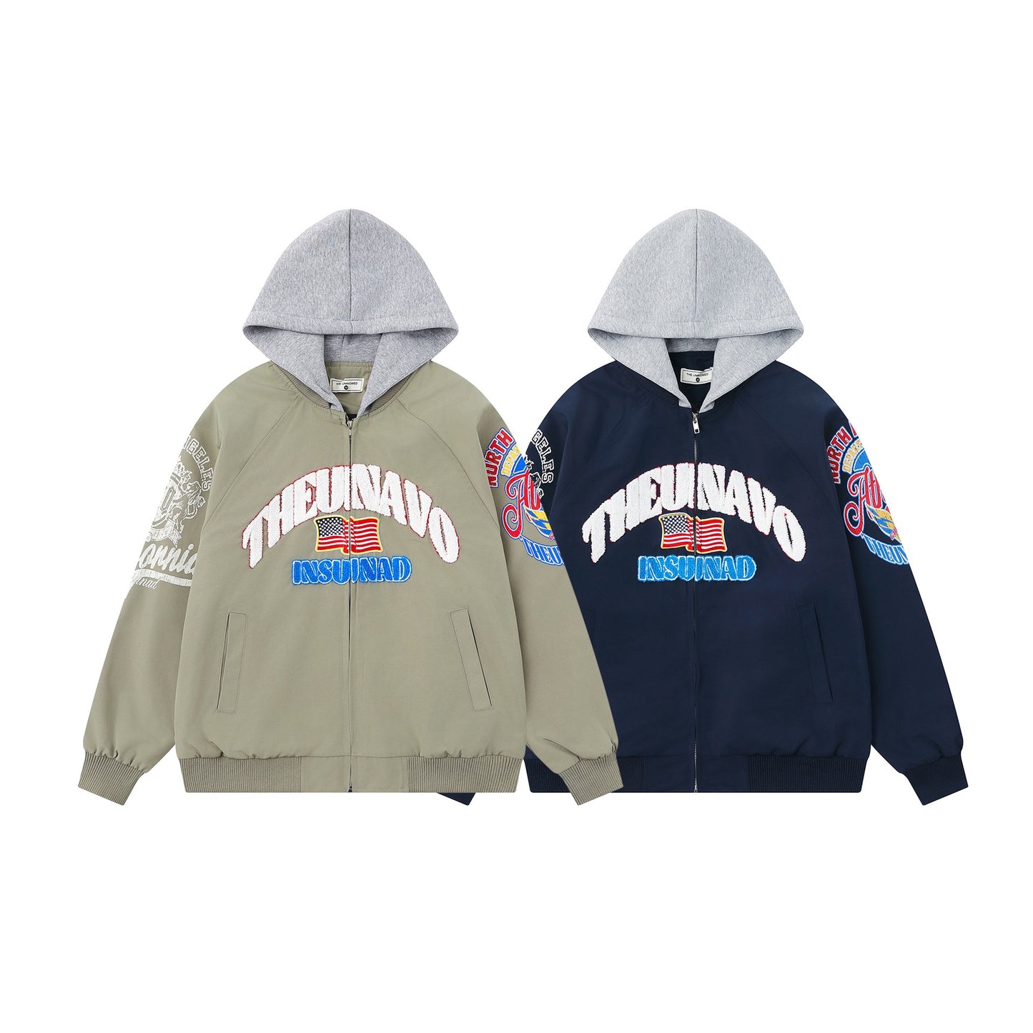 UNIKCOSA RetroMuse Hooded Letter Embroidery Jacket π