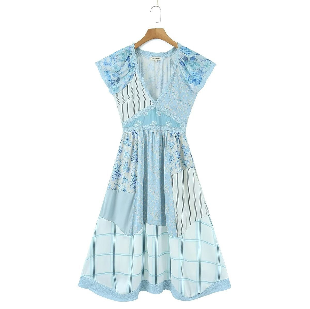 UNIKCOSA LuxeEase Elegant V Neck A Line Dress Printed 🌸