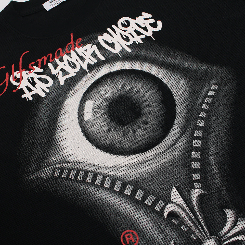 UNIKCOSA MonoEdge High-Street Pattern Long Sleeve T-Shirt 🖤