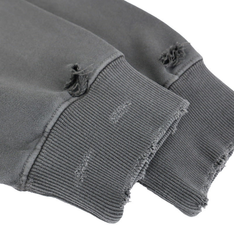 UNIKCOSA NoirFit Distressed Hoodie Winter Loose Fit 💫