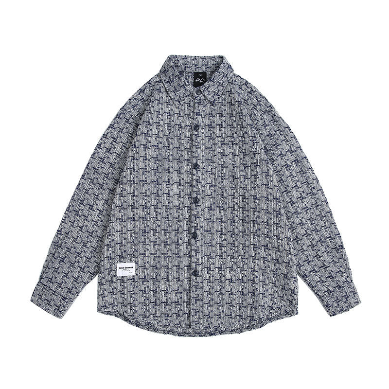 UNIKCOSA RetroMuse Blue Men's Long Sleeve Plaid Shirt 💫