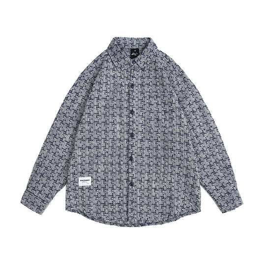 UNIKCOSA RetroMuse Blue Men's Long Sleeve Plaid Shirt 💫