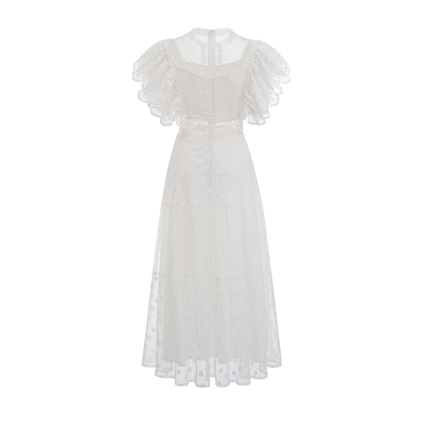 UNIKCOSA Velora Polka Dot Dress Flutter Sleeve Round Neck 💫