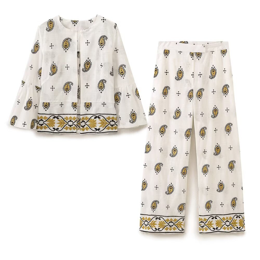 UNIKCOSA Velora Aurelia Embroidered Print Two-Piece Set 💫