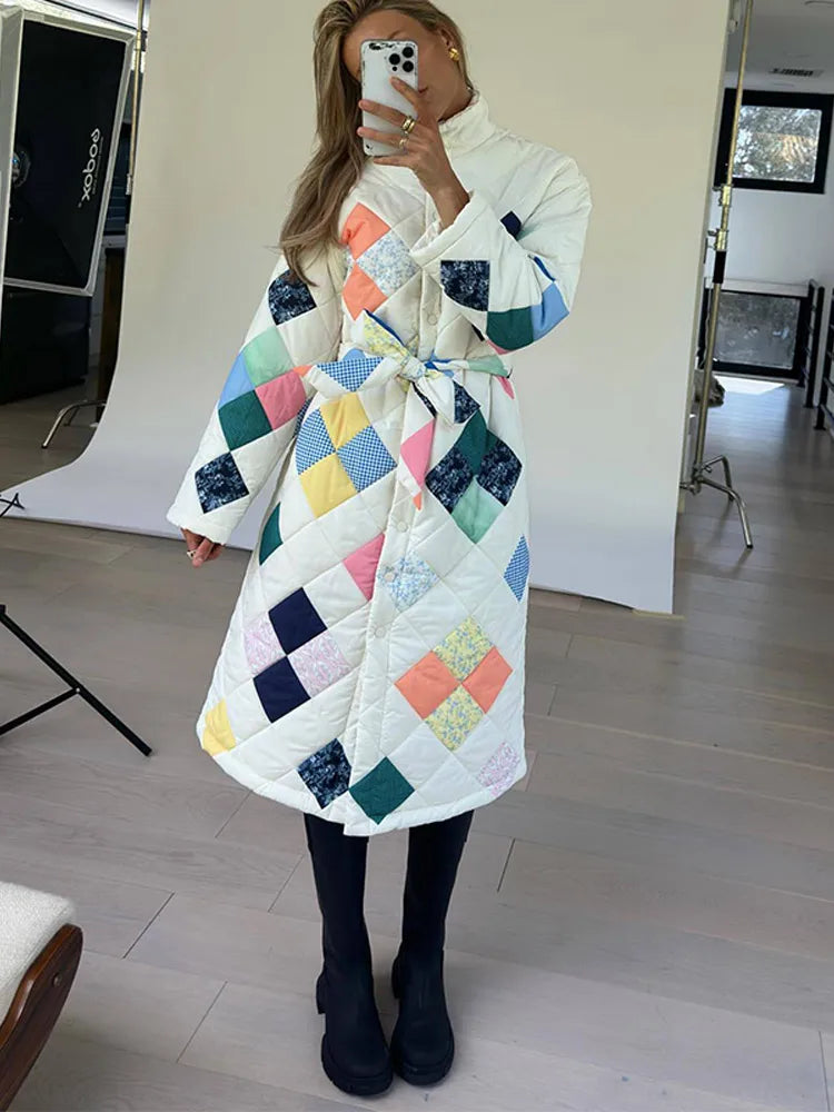 UNIKCOSA DiamondLace Printed Strap Jacket & Pants Set