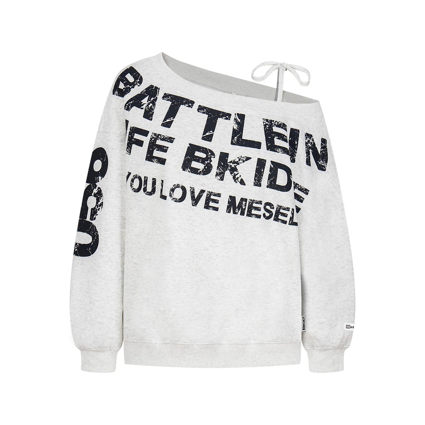 UNIKCOSA RetroMuse Mottled Letter Print Lazy Hoodie for Women ๐