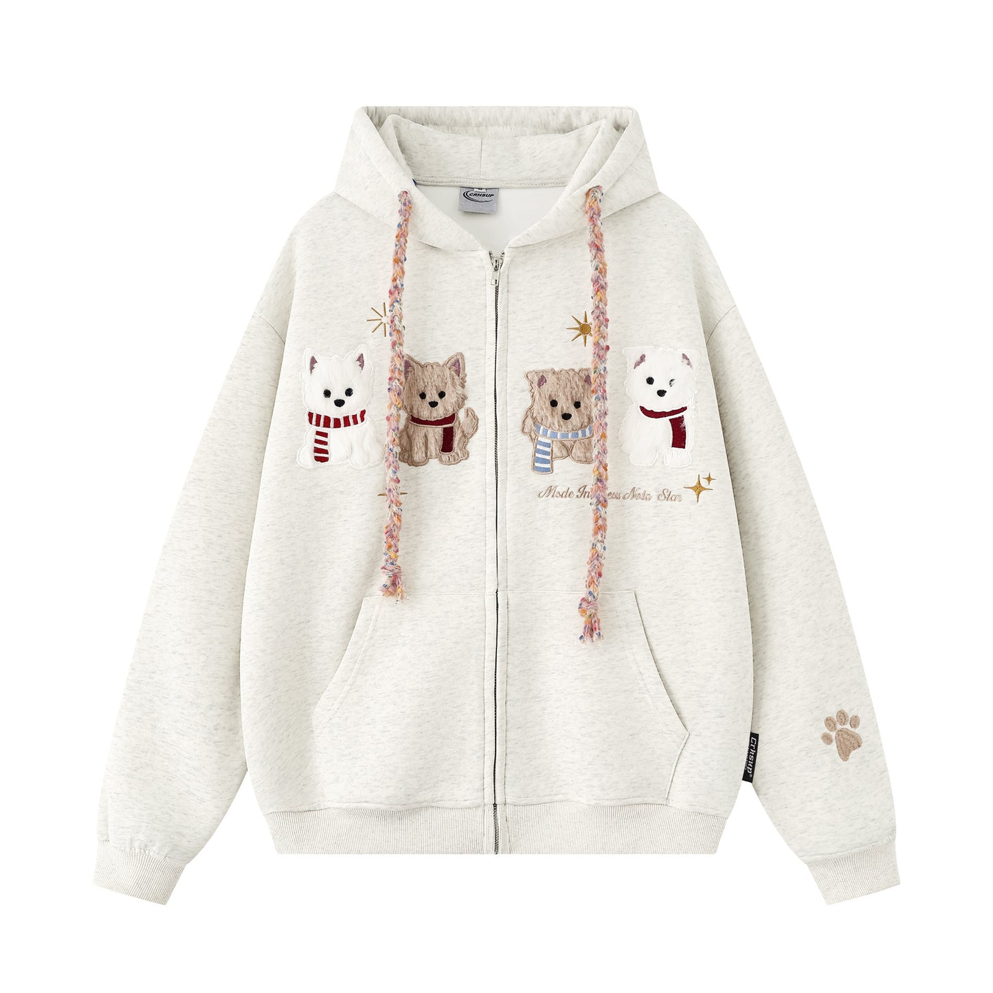 UNIKCOSA RetroMuse Hooded Cardigan Dog Flocking Unisex 💫