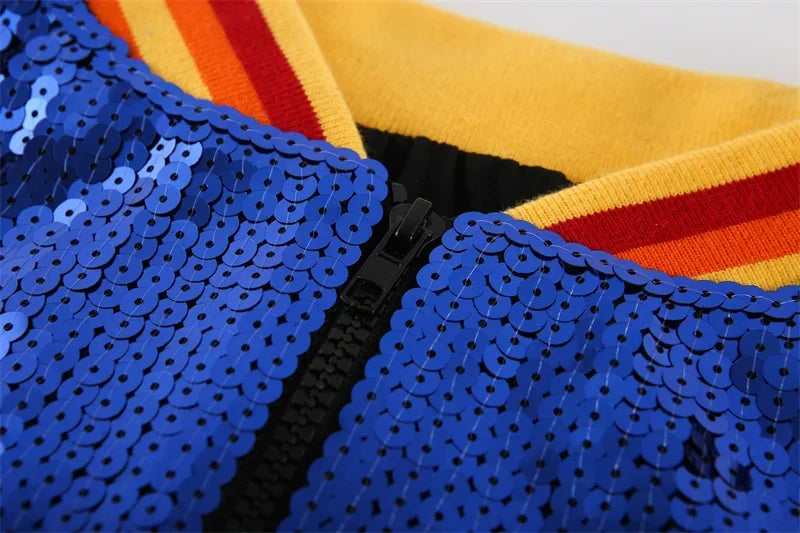 UNIKCOSA NightLuxe Sequin Patchwork Street Jacket for Women ✨