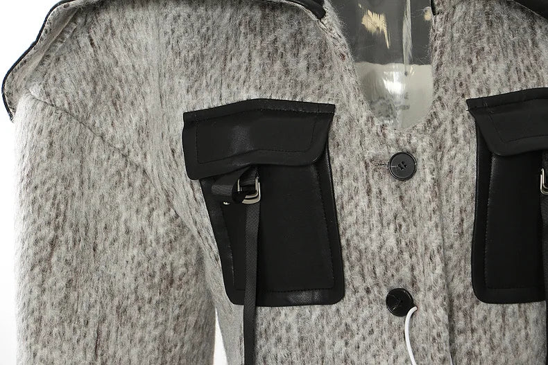 UNIKCOSA WoolMuse Colorblock Long Wool Coat for Women π€π€