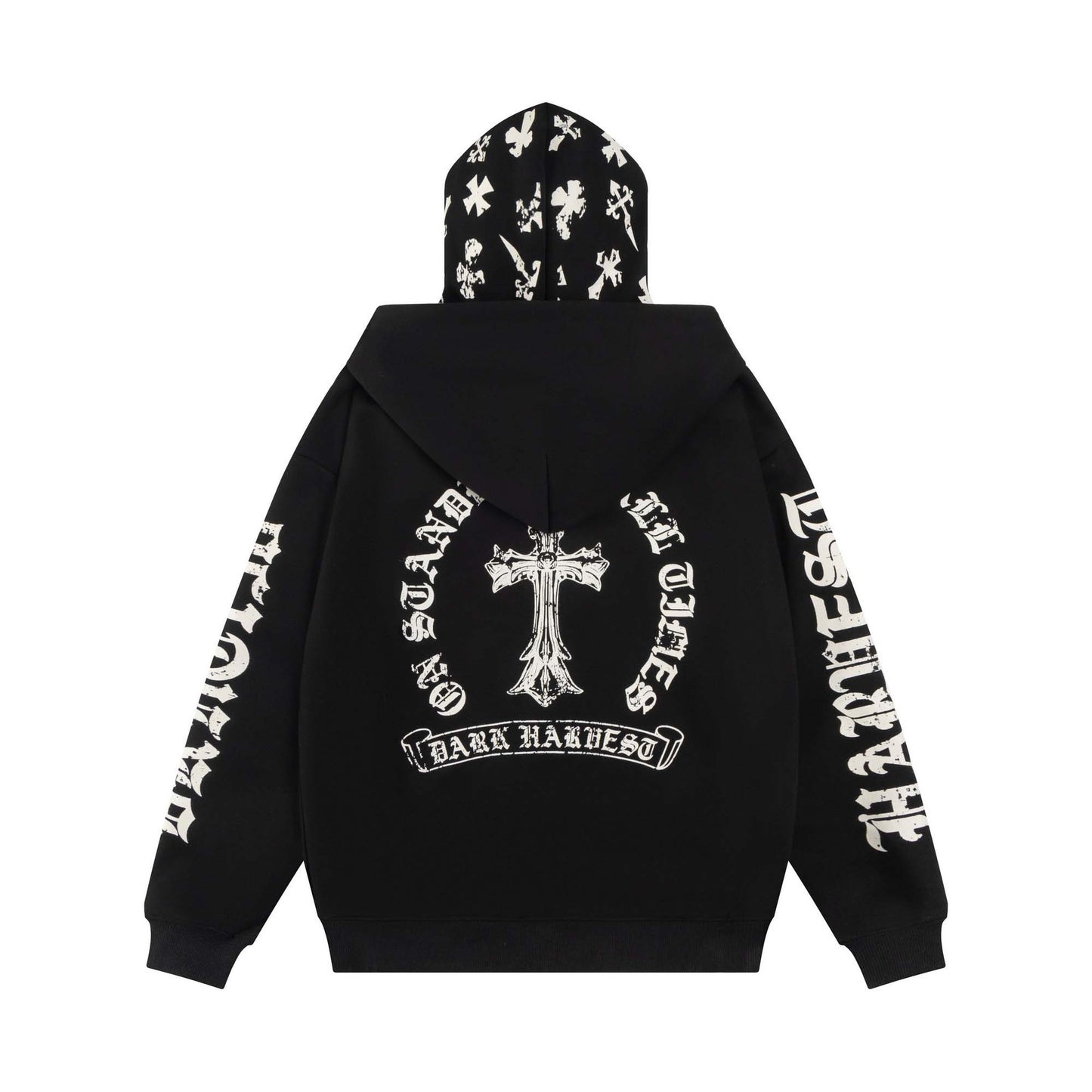 UNIKCOSA Velora Hoodie Cross Letter Print Double Hooded 💫