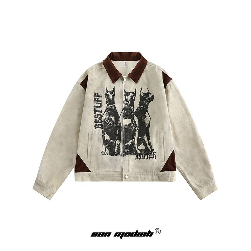 UNIKCOSA UrbanSoul Street Style Graffiti Patchwork Jacket 💫