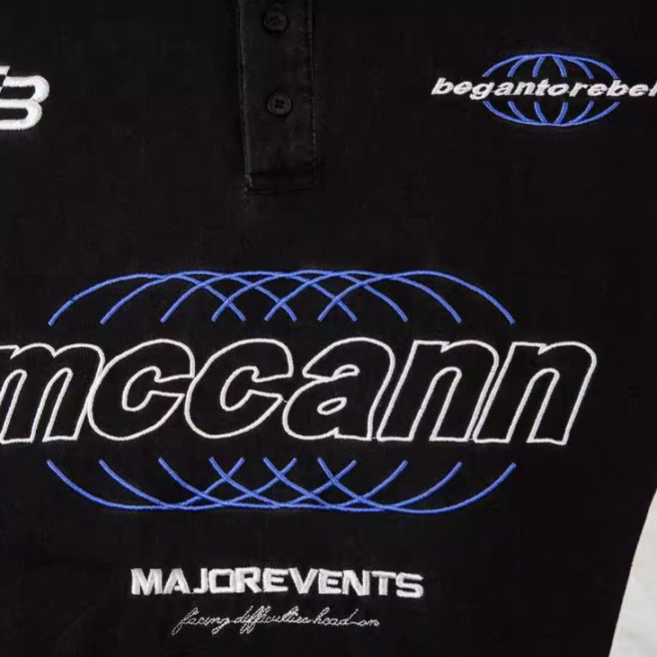 UNIKCOSA LuxeEase Washed Color Block Embroidered Polo π«