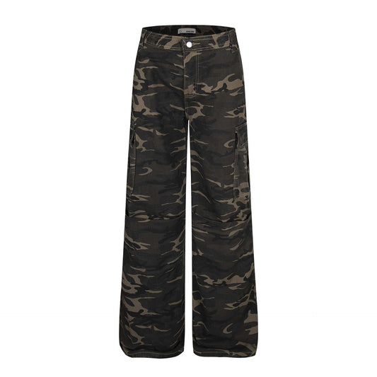 UNIKCOSA Velora Color Block Camouflage Denim Work Pants π€