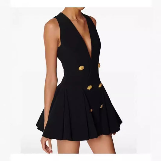 UNIKCOSA Velora V Neck Double Breasted Dress Waistcoat π«