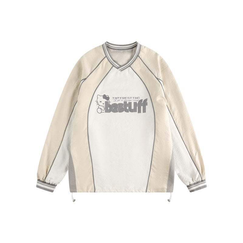 UNIKCOSA Velora Color Block V Neck Sweatshirt Men π«