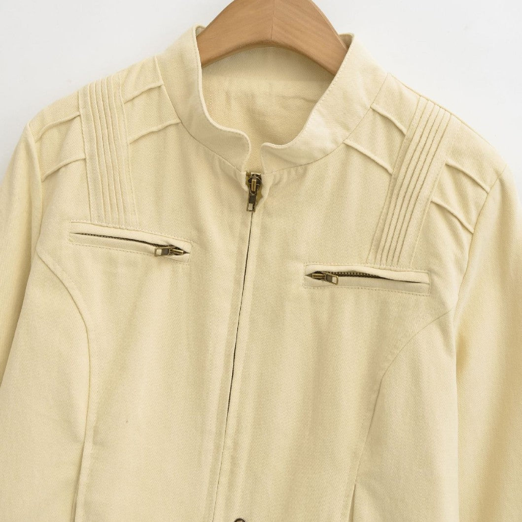 UNIKCOSA Velora Zipper Jacket Womens Top Slim Fit Cotton π