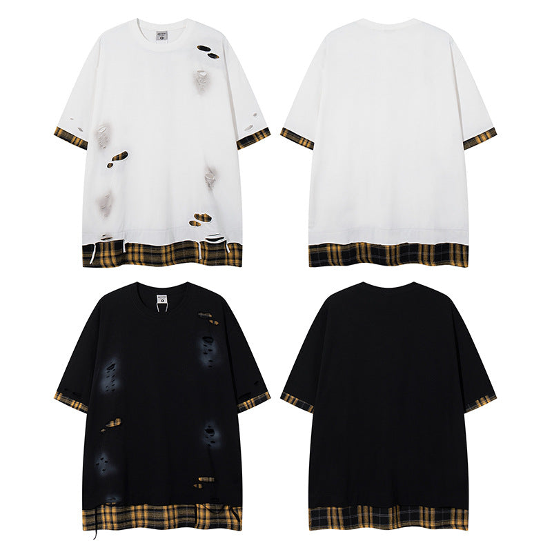 UNIKCOSA UrbanSoul Plaid Short Sleeve T Shirt For Men ๐ซ