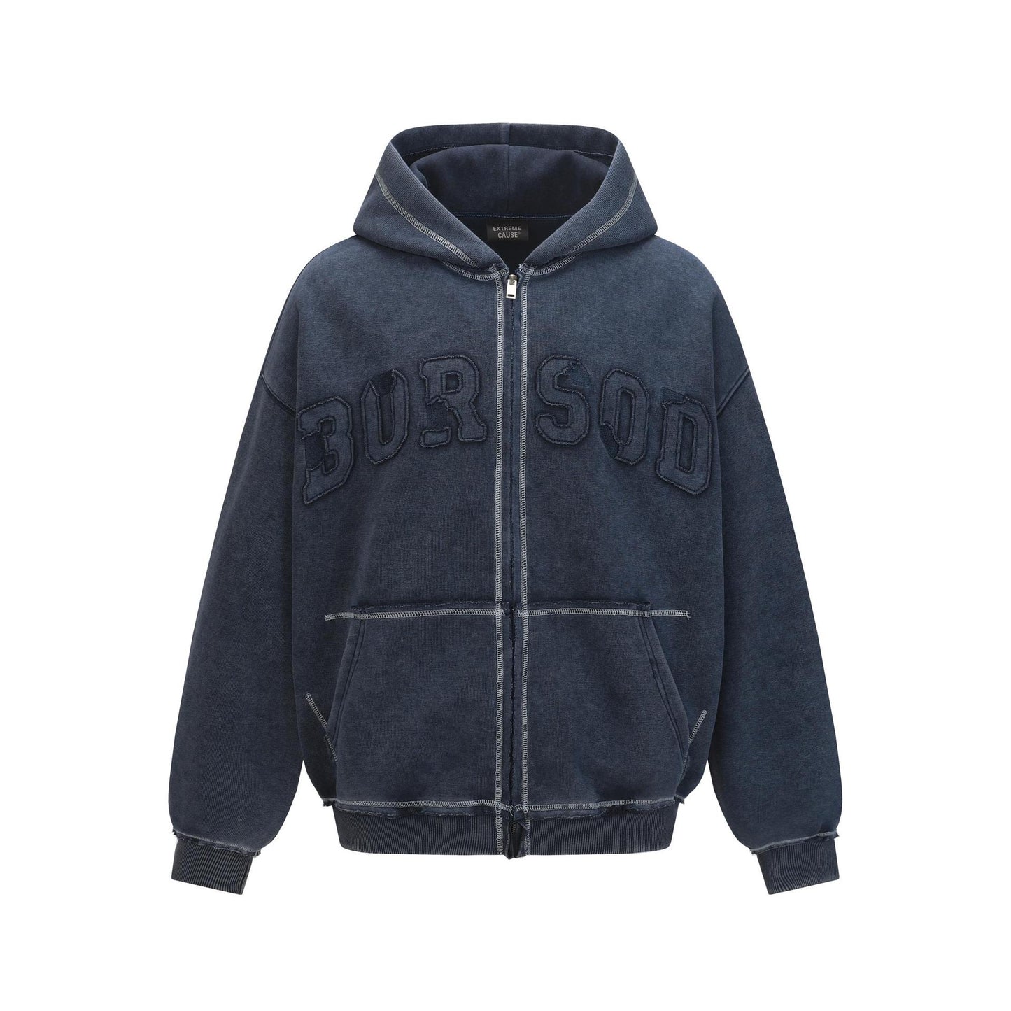 UNIKCOSA NoirFit Embroidered Hooded Cardigan Jacket π«